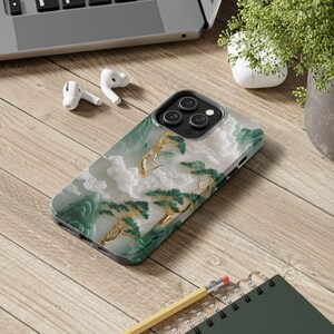 Asian Jade Landscape Phone Case, Elegant Carved Aesthetic for iPhone & Samsung, MagSafe Compatible image 14