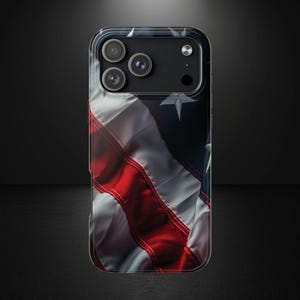 American Flag Phone Case, USA Patriotic Red White Blue Design for iPhone & Samsung, 4th of July, MagSafe Compatible