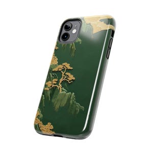 Embroidered Chinese Landscape iPhone Case, Green Mountain Design, iPhone, Samsung image 7