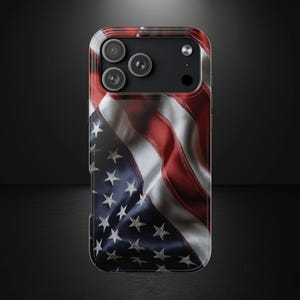 American Flag Phone Case, USA Patriotic Red White Blue Design for iPhone & Samsung, MagSafe Compatible