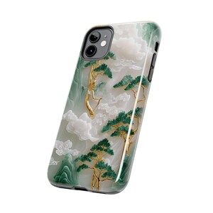 Asian Jade Landscape Phone Case, Elegant Carved Aesthetic for iPhone & Samsung, MagSafe Compatible image 8