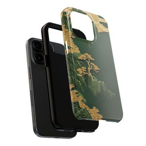 Embroidered Chinese Landscape iPhone Case, Green Mountain Design, iPhone, Samsung image 5