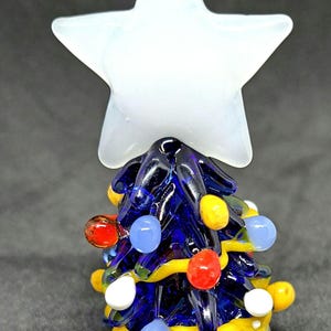 Arbre en verre de Murano, art du verre, verre soufflé fait main, bel arbre de Noël pour la décoration intérieure, article de bureau, idée cadeau