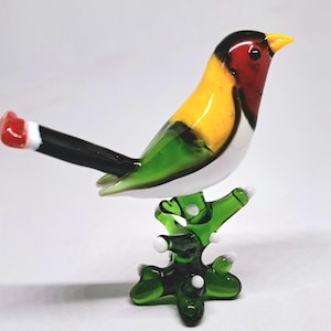 Murano Glass Bird Glass Art Handmade Bird figurine Glass Bird Sculpture For Home Decor Desktop item  Best Gifting Yellow Multicolor Bird