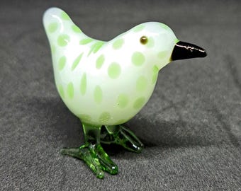 ムラーノガラスのトキ - ミニチュアガラスの鳥 - 自然にインスピ