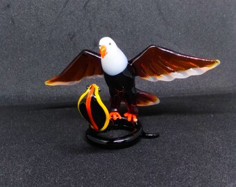 Murano glass golden eagle figurine Glass Art Handmade Glass Eagle For Home Ornaments