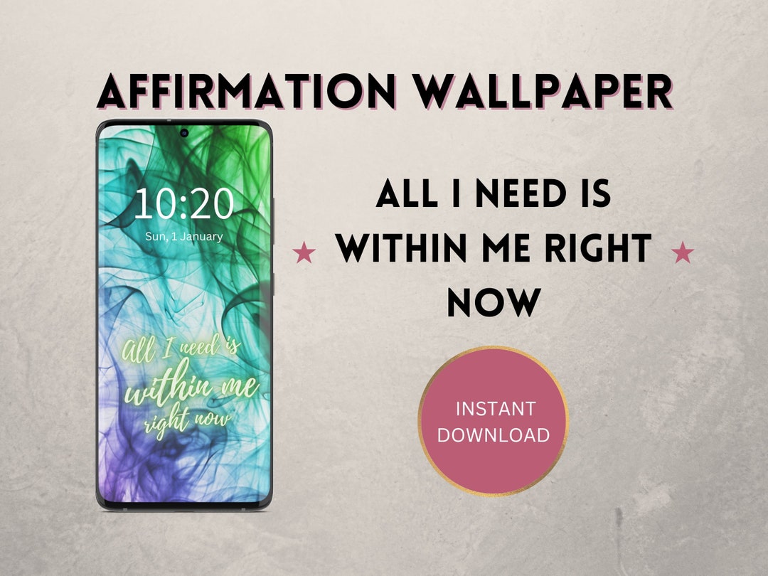 Affirmation Wallpaper for Mobile Phone, Digital Background Pattern ...
