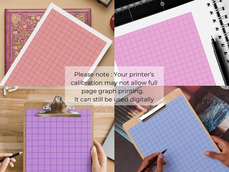 Digital Graph Paper Bundle, Printable 1mm + 10mm/1cm Grid Template ...