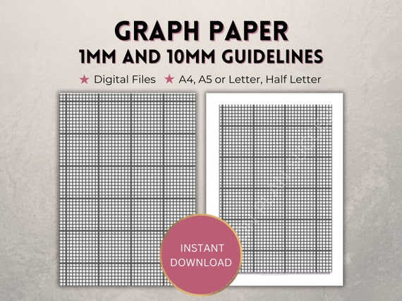 Papier Millimétré A4 - 10mm/1cm - 30 Feuilles - Quadrillage Gris - 80g/m²