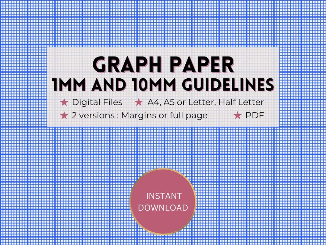Guidelined Paper.pdf Printable Graph Paper, 1mm + 10mm/1cm Royal Blue Guideline Grid ...