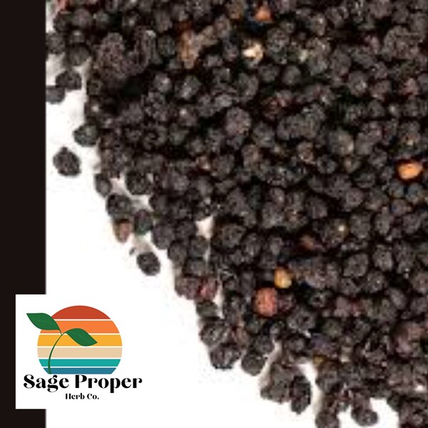 Dried Organic Elderberries, Sambucus nigra Clincial herbalist grown, Bulk Dried Herbs Herbal tea Clinical herbalism Elderberry