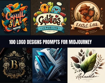 100 Logo-Designs Prompts für Midjourney Logo-Design Prompts für Unternehmen mit Midjourney Logo-Designs für Künstler Midjourney AI-Logo-Designs