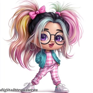 Whimsical Quirky Girl Clipart: Adorable and Funny Cute Girl Designs for Creative Projects