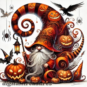 Spooky Halloween Gnome Prompts: DALL-E 3 Guide & Clipart (Commercial Use)