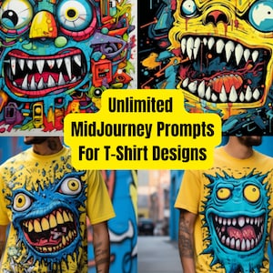 Unlimited T-Shirt Design Midjourney Prompts: AI Art (Digital Download)