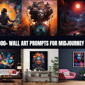300+ Wall Art Midjourney Prompts: Printable Canvas Art (Digital Download)