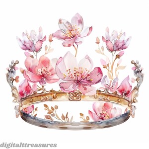 Pink Princess Floral Crown & Scepter PNG Bundle - Digital Crafts With ...