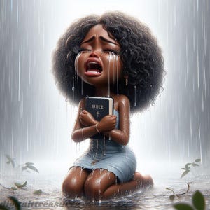 Praying African American Woman Clipart (12 JPG)