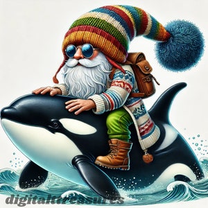 Gnome Riding Sea Animal Prompts: DALL-E 3 Guide + 10 Free Images