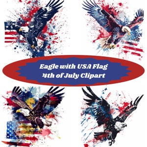 Eagle USA Flag Clipart: Patriotic Abstract Design (Digital Download)