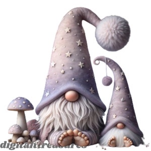 Father&#39;s Day Gnome Clipart: Dad, Son, Daughter (Printable)