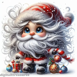 14 Quirky Santa Clipart - Whimsical Christmas Santa Illustrations for Commercial Use | Instant Download JPGs