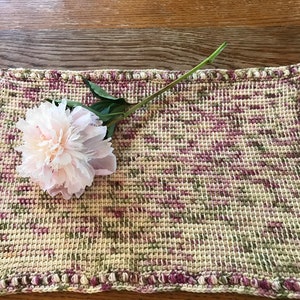 Gather Placemat Crochet Pattern, Crochet Patterns, Crochet Placemat, Digital pattern, Tunisian Crochet Pattern, Crochet Tutorial