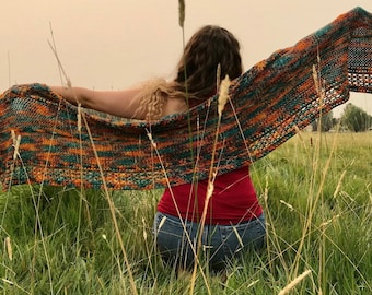 Autumn Bliss Shawl Crochet Pattern, Large Shawl Pattern, Crochet Pattern, Digital Download Pattern, Fall Shawl Pattern, Crochet Shawl
