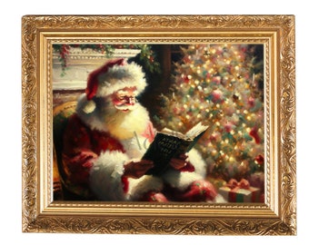 ヴィンテージサンタクロースの肖像画：アンティーククリスマス絵画