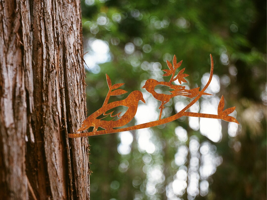 Bird Metal Garden Art Bird Metal Fence Decor Metal Bird Art Etsy