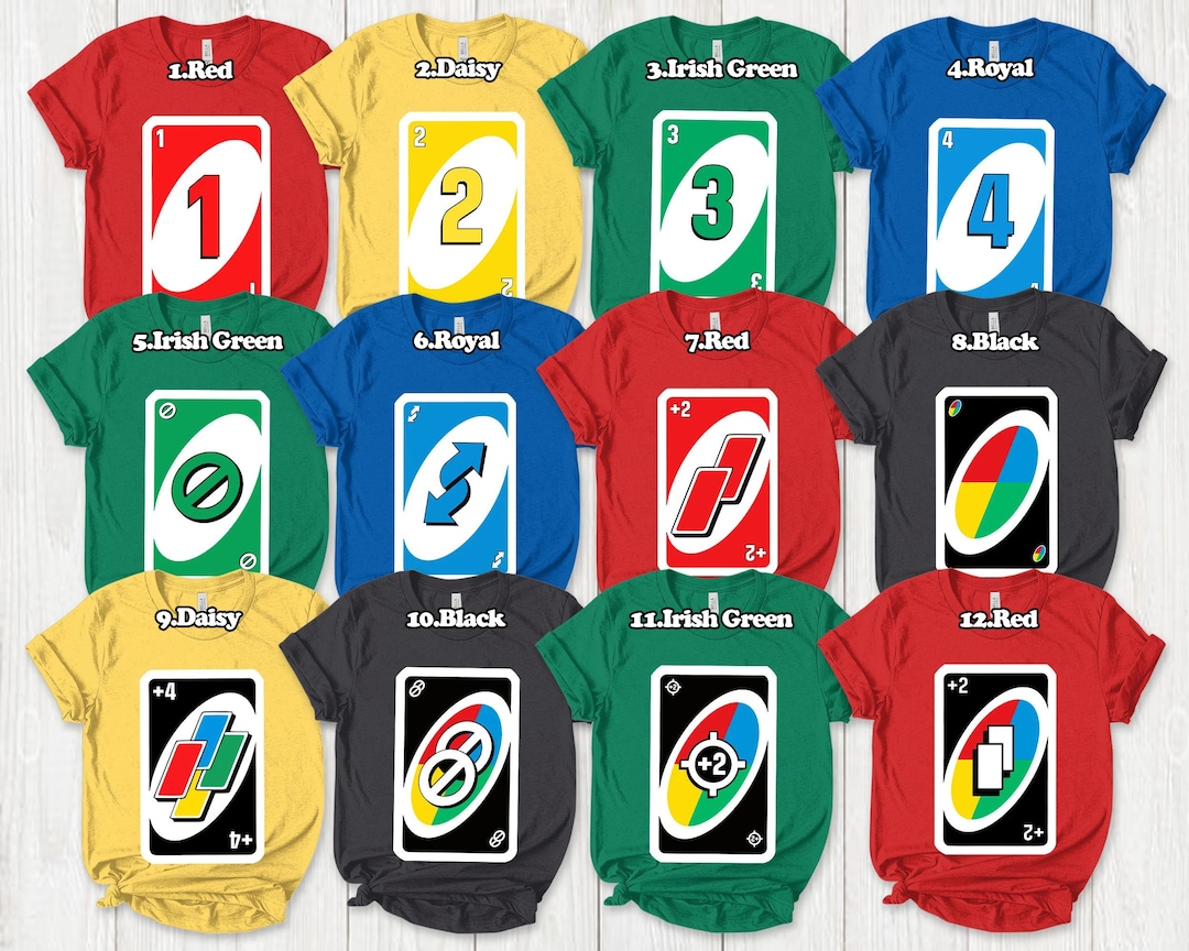 Uno Card Costume Shirt Group Halloween Costume Shirt Etsy