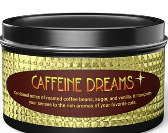 Coffee Scented Tin Candle: Caffeine Dreams, Aromas from Earth