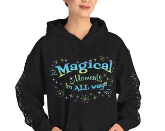 Magical Moments Hoodie: Retro Atomic Starburst Design - Printed sleeves, Outdoor Living