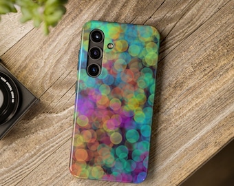 Neon Rainbow Samsung Galaxy Phone Case: Retro 80's Disco Camo