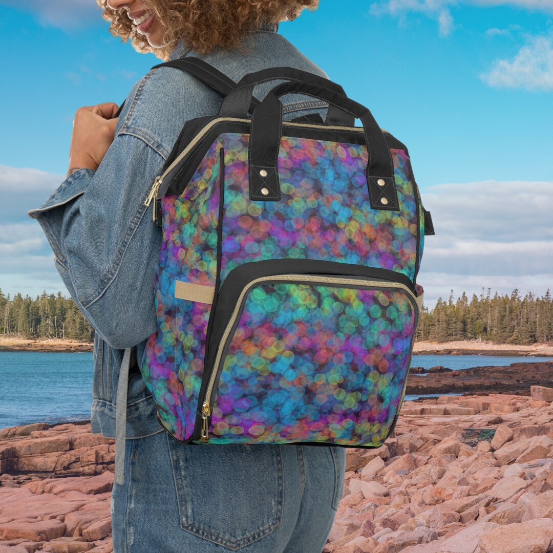 Rainbow Camo Backpack - Stylish Outdoor Bag for Dog Park Adventures ...