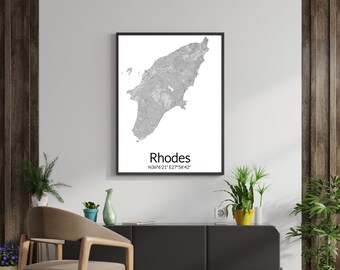 Rhodes Poster, wall decoration of your favorite holiday destination poster greece islands poster wall idea gift poster Rhodes
