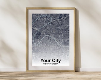 Poster city poster gift for anniversary unique gift personalized poster wall decoration streets poster wall decoration gift holiday