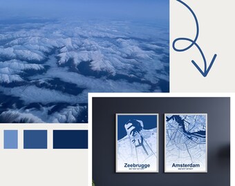 Custom Map Poster blue city poster gift idea birthday housewarming poster gift wall decoration poster street map poster