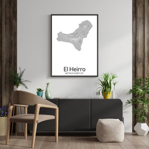 El Heirro Poster Kanarische Inseln Poster Geschenkidee Geburtstag Einweihungsgeschenk Wanddekoration Urlaub Andenken El Heirro