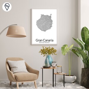Poster Gran Canaria, Inselposter von Gran Canaria, Urlaubserinnerungsplakat Wanddekoration, Kanarische Inselplakate als Andenken an den Urlaub