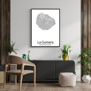 La Gomera-Poster, Inselposter Kanarische Inseln, Andenken-Urlaubsplakat, Wanddekorationsidee, Urlaubs-Andenkenplakat La Comera