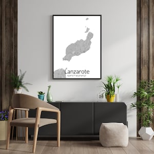 Lanzarote Poster Kanarische Inseln Poster Geschenkidee Geburtstag Einweihungsgeschenk Wanddekoration Urlaub Andenken Lanzarote