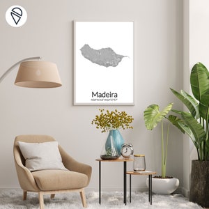 Cartel de Madeira, cartel de la isla de Madeira, regalo ideal para cumpleaños, idea de regalo, decoración de pared, cartel de recuerdo de vacaciones, Madeira
