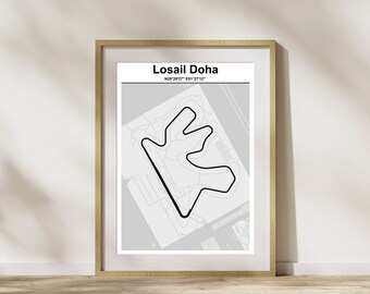 F1 circuit Poster Doha - Digital File, Losail Doha GP Formule 1 - Formule one Poster Gift idea