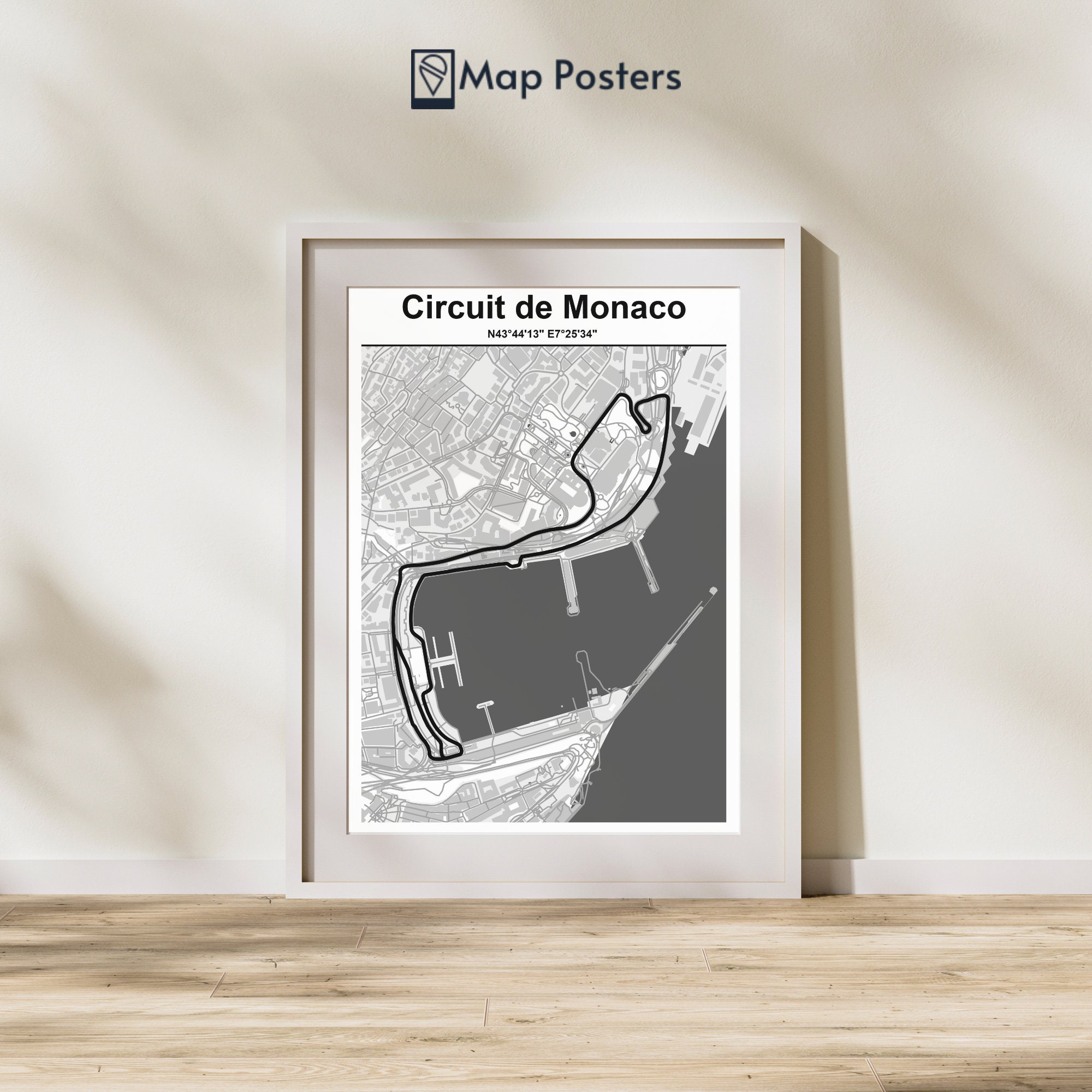 F1 Circuit Poster Monaco - Digital File, Monaco GP Formule 1