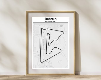 F1 circuit Poster Bahrain - Digital File, Bahrain GP Formule 1 Bahrain - Formule one Poster Gift idea