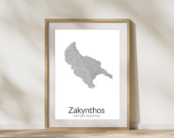 Zakynthos Island Poster, Poster Island vacation poster reminder holiday poster gift idea Zakynthos Greece