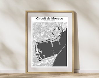 F1 circuit Poster Monaco - Digital File, Monaco GP Formule 1 - Formule one Poster Gift idea