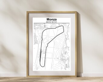 F1 circuit Poster Monza - Digitale bestanden, Monza Italië Formule 1 - Formule one Poster Gift idea