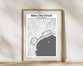 F1 circuit Poster Baku - Digital File, Azerbaijan GP Formule 1 - Formule one Poster Gift idea